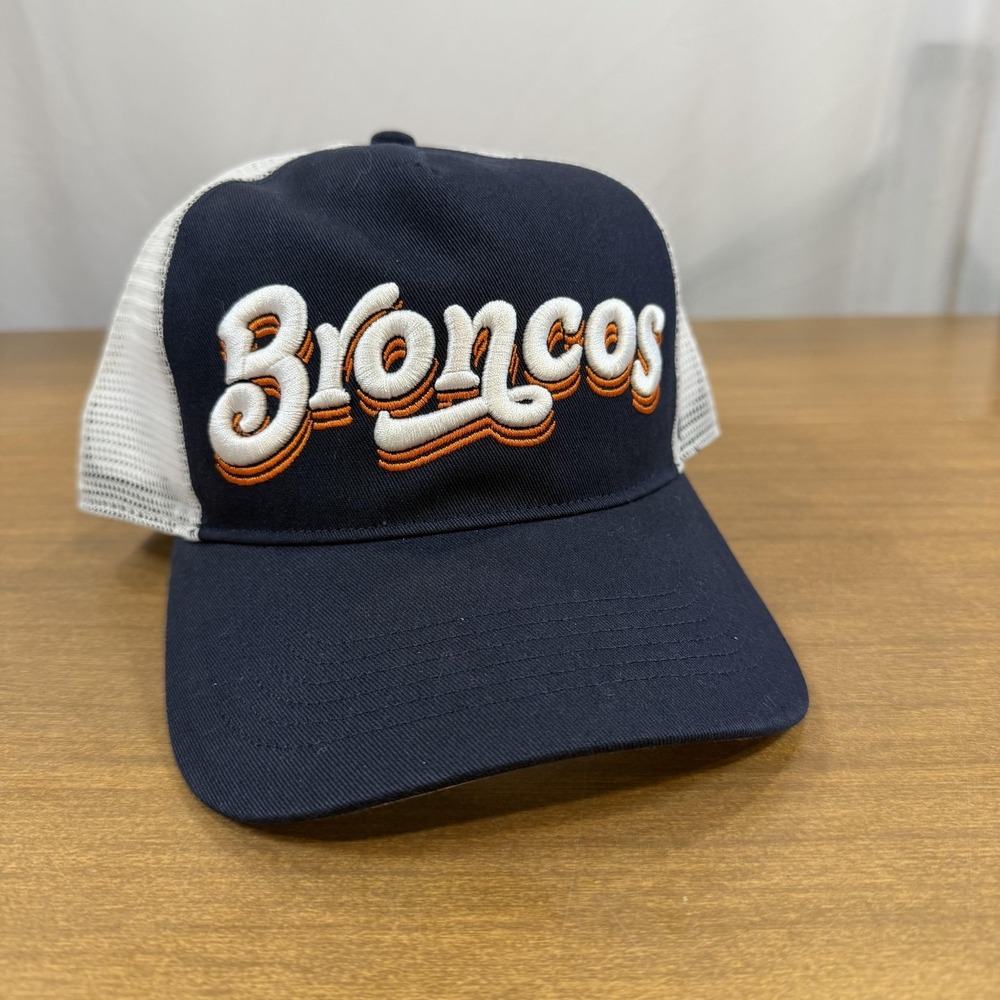 Denver Broncos Hat Cap Snap Back Mens One Size Trucker Blue NFL Football '47